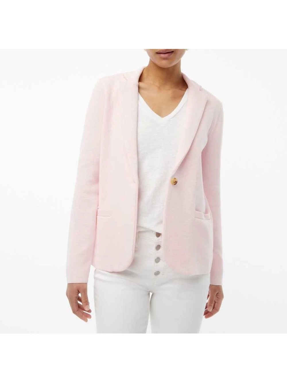 J. Crew Factory Pink Schoolboy Cotton Sweater Blazer Medium